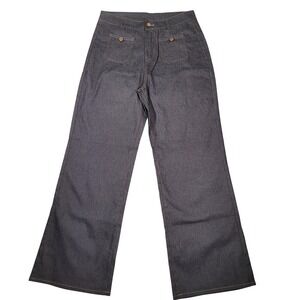 Ultra Lightweight Travel Jeans Sailor Wide Leg Stretch Black L Nautical Coastal